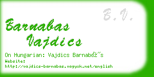 barnabas vajdics business card